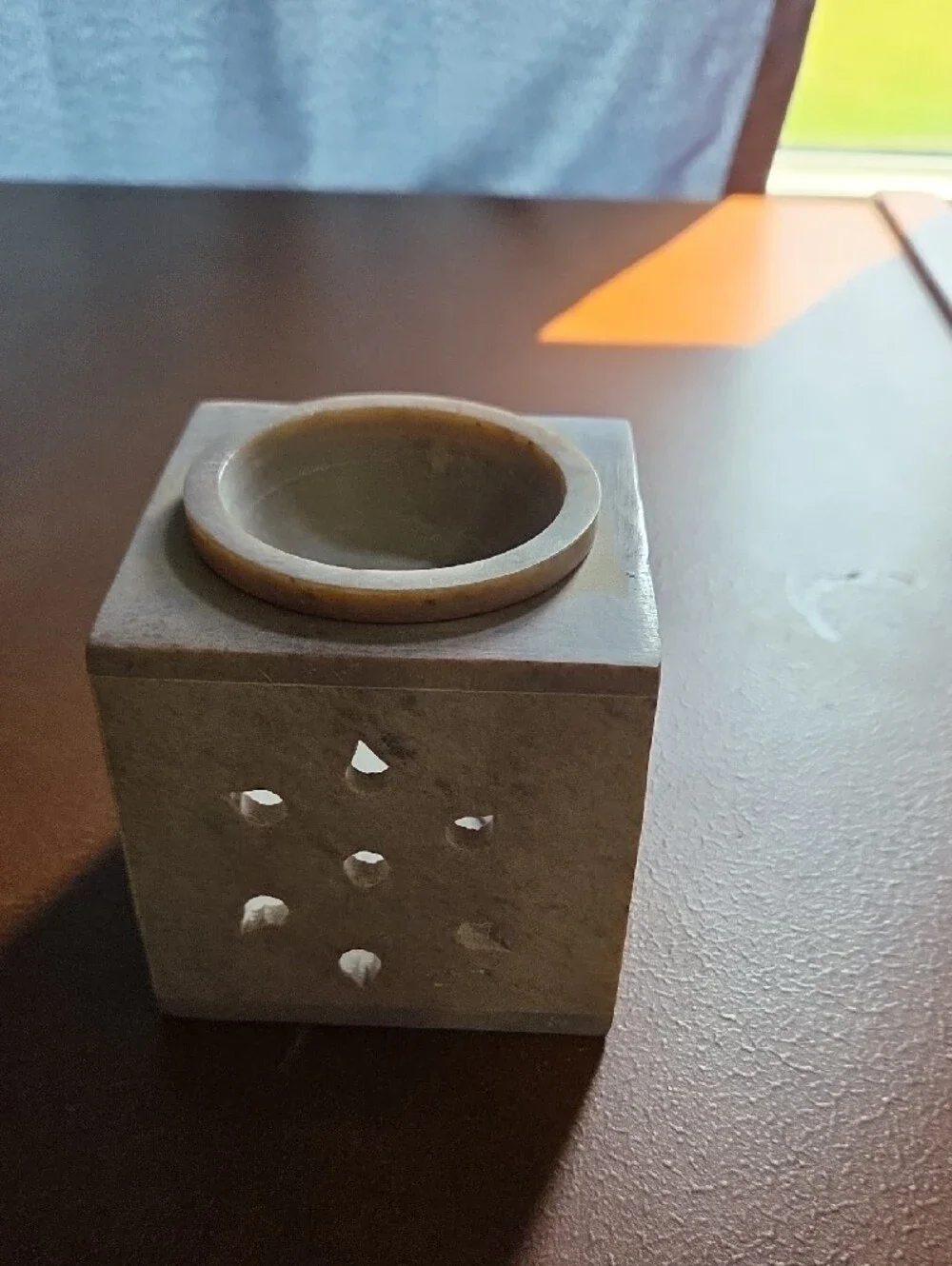 Gray/Tan Marble  Wax Melter - Home Accents